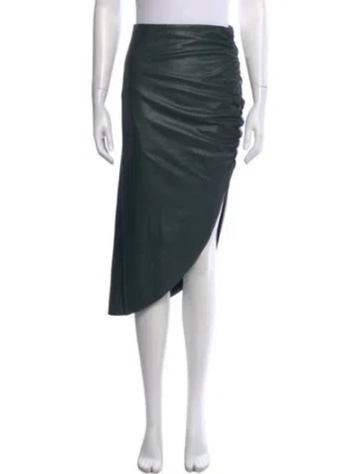 Pre-owned Veronica Beard Pleated Accents Midi Length Skirt In Green