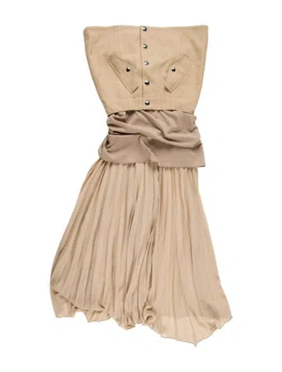 Pre-owned Veronica Beard Pleated Accents Midi Length Skirt In Neutral