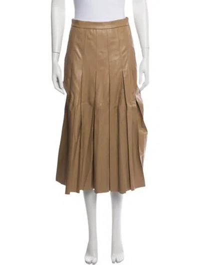 Pre-owned Veronica Beard Pleated Accents Midi Length Skirt In Neutrals