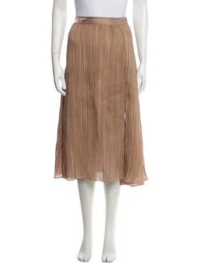 Pre-owned Veronica Beard Pleated Accents Midi Length Skirt In Pink