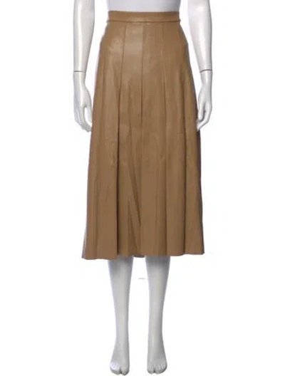 Pre-owned Veronica Beard Pleated Accents Midi Length Skirt W/ Tags In Neutrals