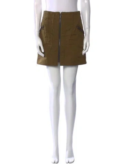 Pre-owned Veronica Beard Pleated Accents Mini Skirt In Green