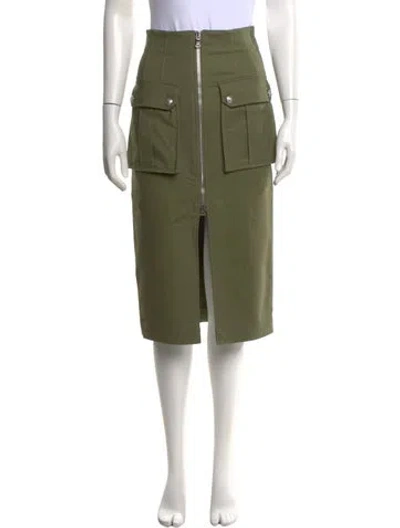 Pre-owned Veronica Beard Pleated Accents Mini Skirt In Green