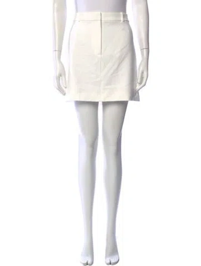 Pre-owned Veronica Beard Pleated Accents Mini Skirt In Neutrals