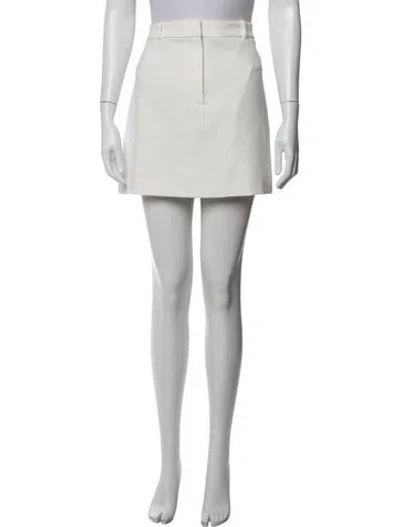 Pre-owned Veronica Beard Pleated Accents Mini Skirt In White