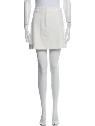 Pre-owned Veronica Beard Pleated Accents Mini Skirt In White