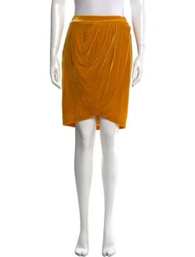 Pre-owned Veronica Beard Pleated Accents Mini Skirt In Yellow
