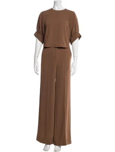 Pre-owned Veronica Beard Pleated Accents Pantsuit W/ Tags In Brown