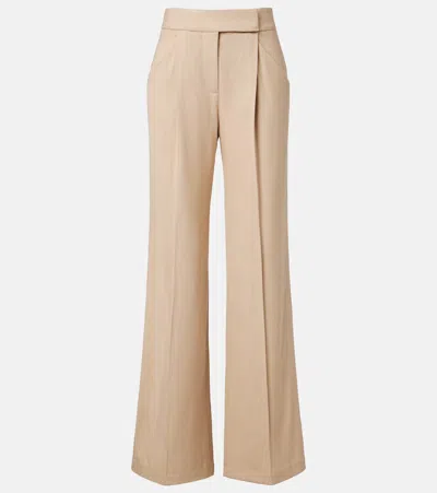 Veronica Beard Pleated Wide-leg Pants In Brown