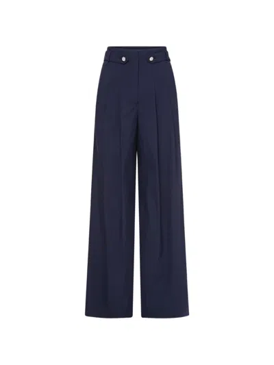 Veronica Beard Pleated Wide-leg Trousers In Blue