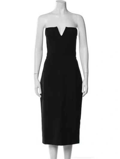 Pre-owned Veronica Beard Plunge Neckline Knee-length Dress In Black