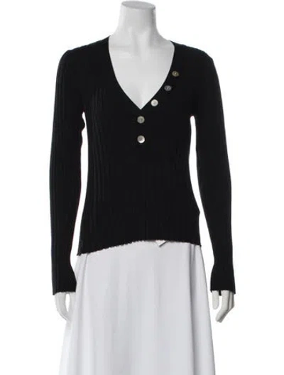 Pre-owned Veronica Beard Plunge Neckline Sweater In Black