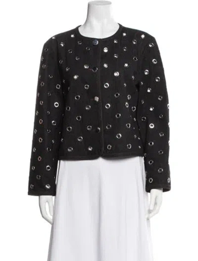 Pre-owned Veronica Beard Polka Dot Print Evening Jacket In Black