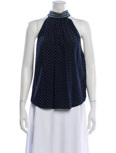 Pre-owned Veronica Beard Polka Dot Print Halterneck Top In Multi