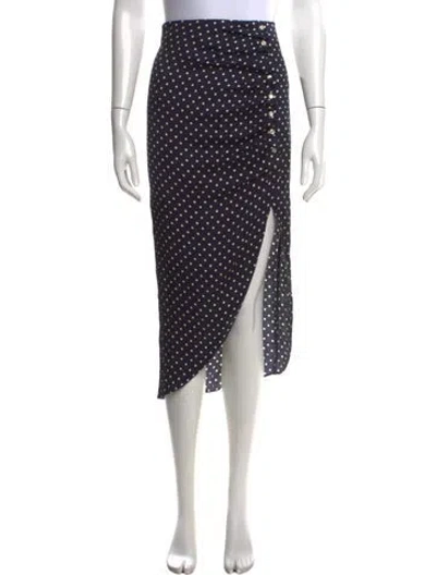 Pre-owned Veronica Beard Polka Dot Print Midi Length Skirt In Blue