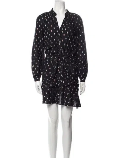 Pre-owned Veronica Beard Polka Dot Print Mini Dress In Black