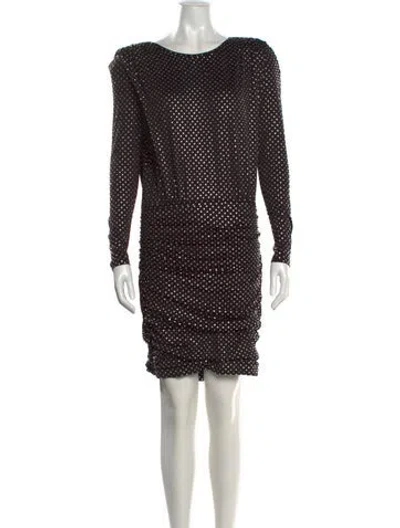 Pre-owned Veronica Beard Polka Dot Print Mini Dress In Black