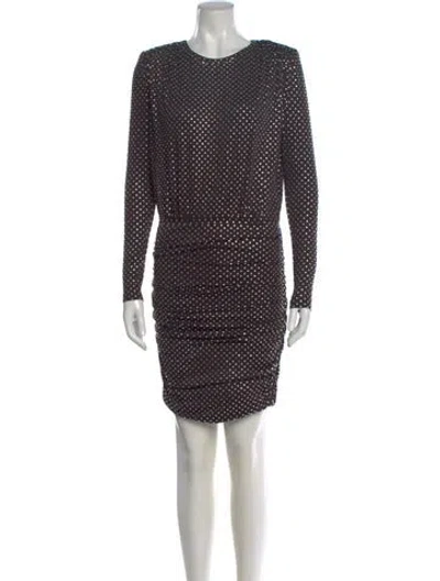 Pre-owned Veronica Beard Polka Dot Print Mini Dress In Black
