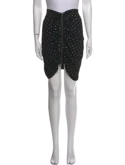 Pre-owned Veronica Beard Polka Dot Print Mini Skirt In Black