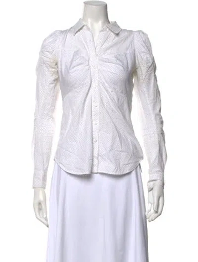 Pre-owned Veronica Beard Polka Dot Print Sweater In White
