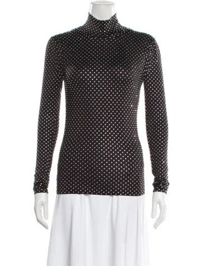 Pre-owned Veronica Beard Polka Dot Print Turtleneck Top W/ Tags In Black