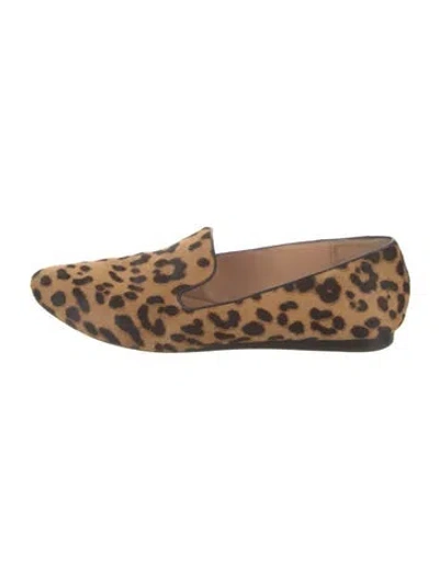 Pre-owned Veronica Beard Ponyhair Animal Print Loafers In Multi