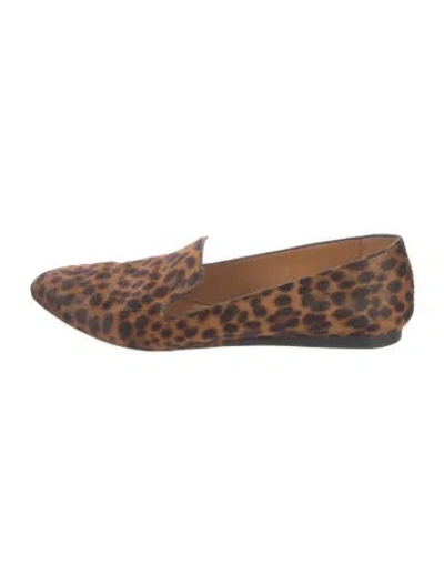 Pre-owned Veronica Beard Ponyhair Animal Print Loafers In Multi