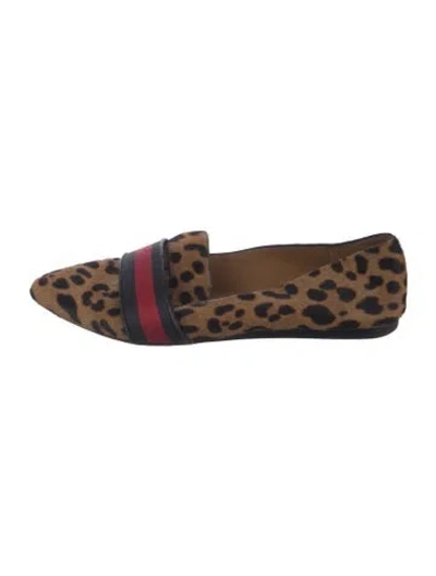 Pre-owned Veronica Beard Ponyhair Animal Print Loafers In Neutrals