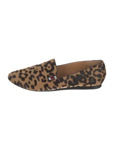 Pre-owned Veronica Beard Ponyhair Animal Print Loafers In Neutrals