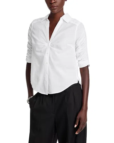 Veronica Beard Women's Porta Cotton Ruched-sleeve Shirt In White