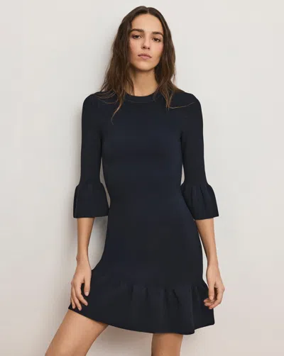 Veronica Beard Portia Knit Mini Dress In Blue