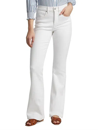 Veronica Beard Pre-loved Beverly Skinny High Rise Flare Jeans In White