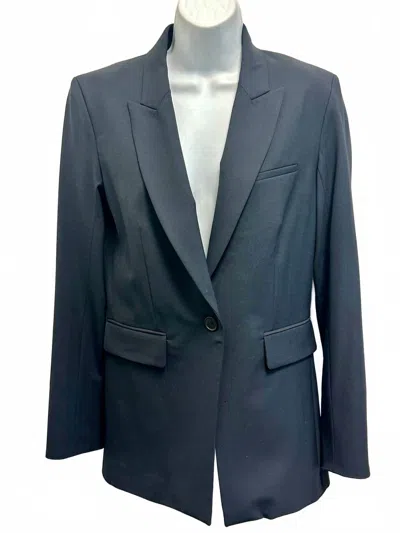 Veronica Beard Pre-loved Women's Stretch Wool Classic Long Dickey Blazer In Navy In Blue