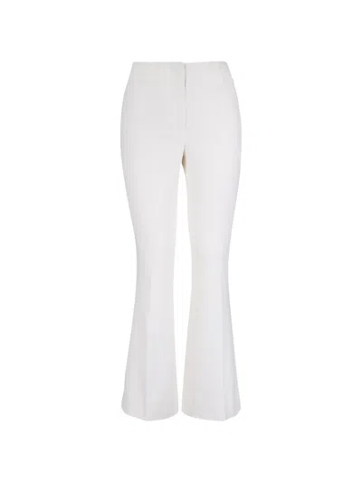 Veronica Beard Pressed-crease Flared Trousers In White