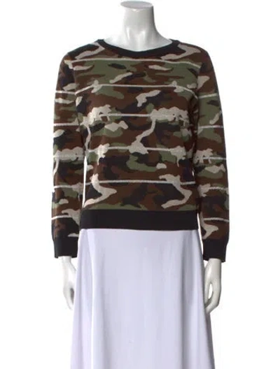 Pre-owned Veronica Beard Printed Bateau Neckline Sweater In Black