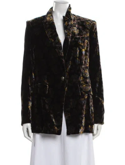 Pre-owned Veronica Beard Printed Blazer In Black
