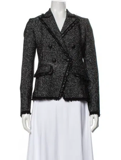 Pre-owned Veronica Beard Printed Blazer In Black