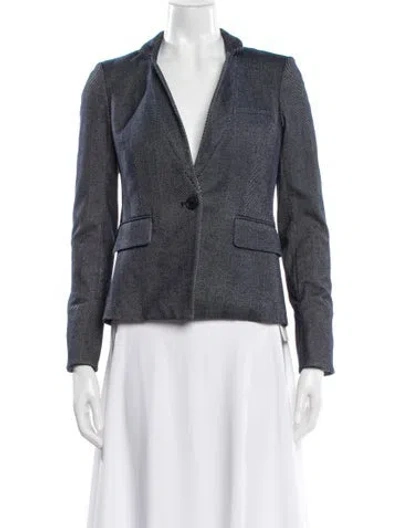 Pre-owned Veronica Beard Printed Blazer In Blue