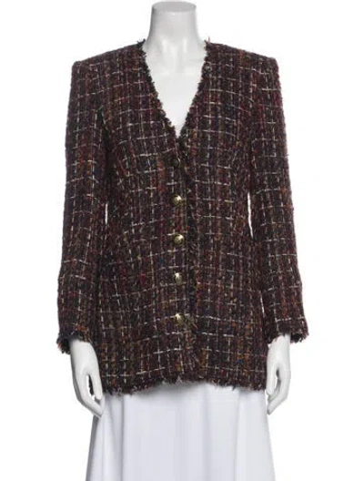 Pre-owned Veronica Beard Printed Blazer In Brown