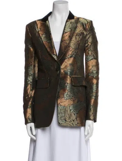 Pre-owned Veronica Beard Printed Blazer In Brown