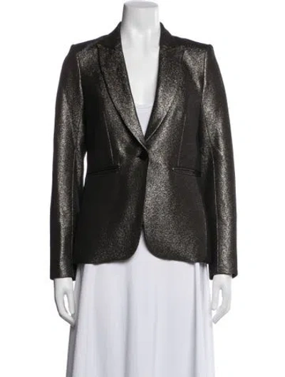 Pre-owned Veronica Beard Printed Blazer In Brown/metallic