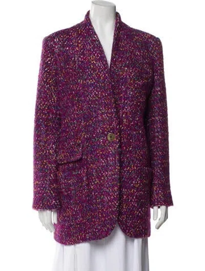 Pre-owned Veronica Beard Printed Coat In Purple