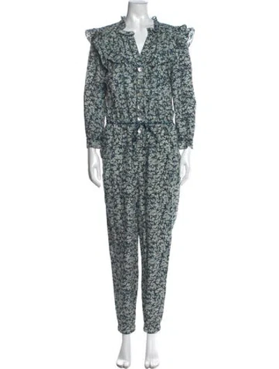 Pre-owned Veronica Beard Printed Cowl Neck Jumpsuit In Blue