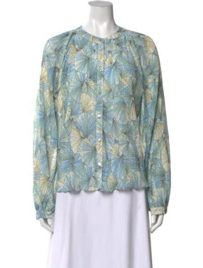 Pre-owned Veronica Beard Printed Crew Neck Blouse In Multi