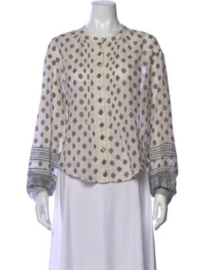 Pre-owned Veronica Beard Printed Crew Neck Blouse In Multi
