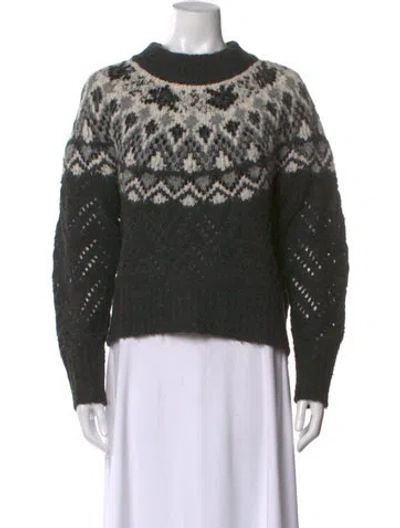 Pre-owned Veronica Beard Printed Crew Neck Sweater In Black