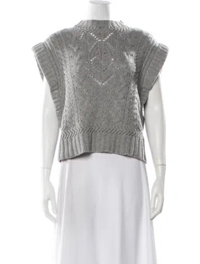 Pre-owned Veronica Beard Printed Crew Neck Sweater In White