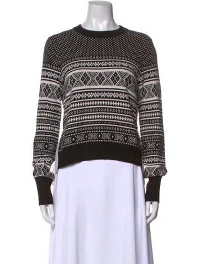 Pre-owned Veronica Beard Printed Crew Neck Sweatshirt In Black