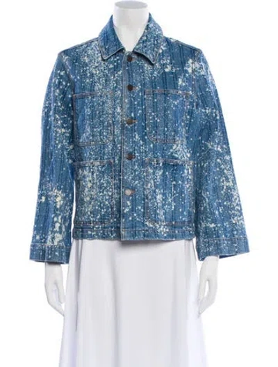 Pre-owned Veronica Beard Printed Denim Jacket In Blue