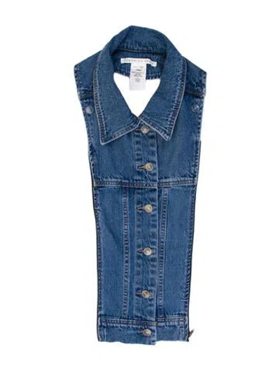 Pre-owned Veronica Beard Printed Dickey In Blue